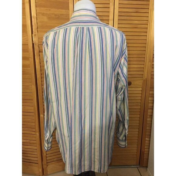 Burberry London Neiman Marcus Men's Dress‎ Shirt Pink White Striped Size Large - Picture 4 of 7